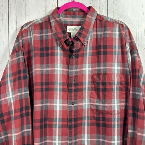 Eddie Bauer Mens Plaid Cotton Long Sleeve Button Down Casual Shirt Size XXL - Picture 9 of 16